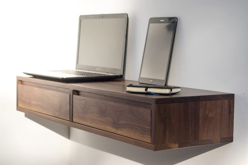 Streem Furniture Sheesham Wood Floating Study Table with 2 Drawers for Students Laptop Office Desk Workstation Writing Tables for Study Room Home Wooden Furniture for Study Room - Image 1