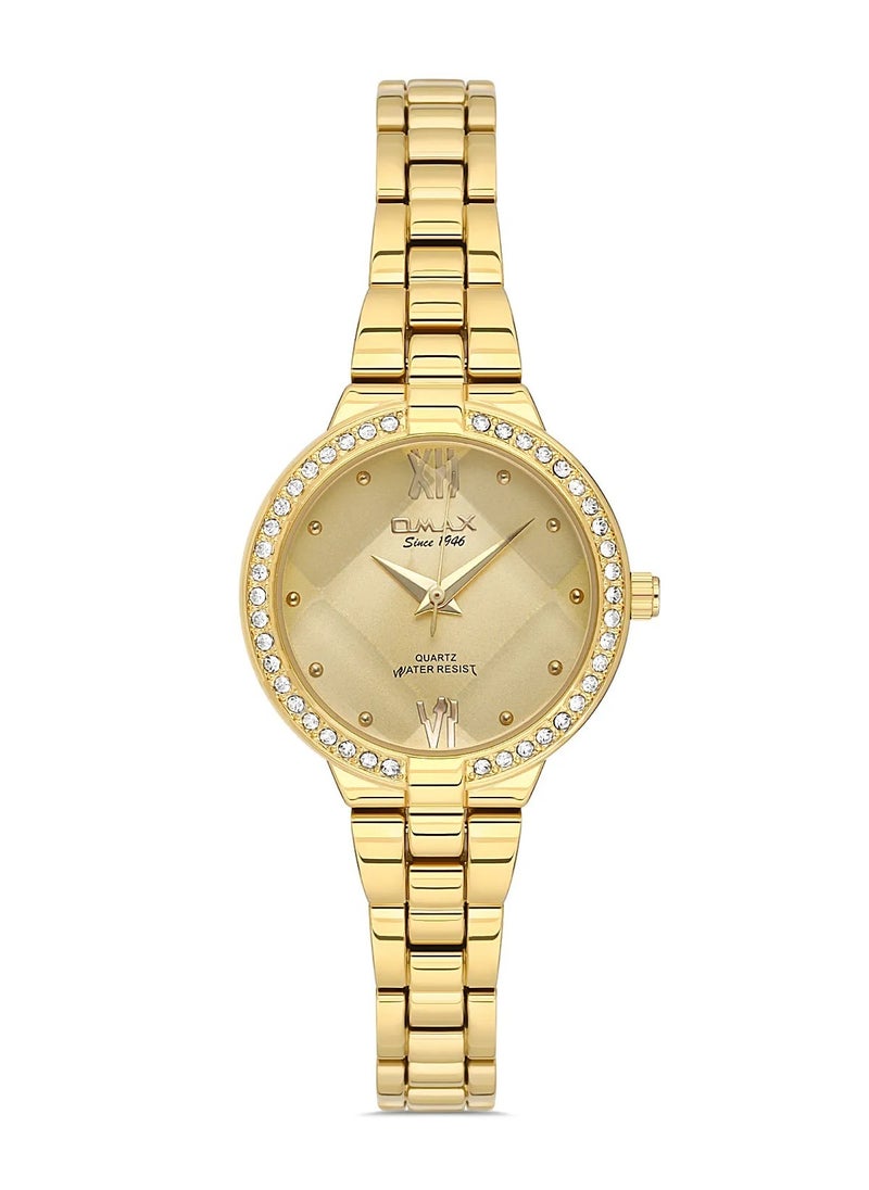 OMAX - Omax Women's Luxury Wrist Watch, Watches for Women, Stainless Watches, Gold Steel Band, Round Dial, Waterproof Watch, 1 Year Warranty - Image 1
