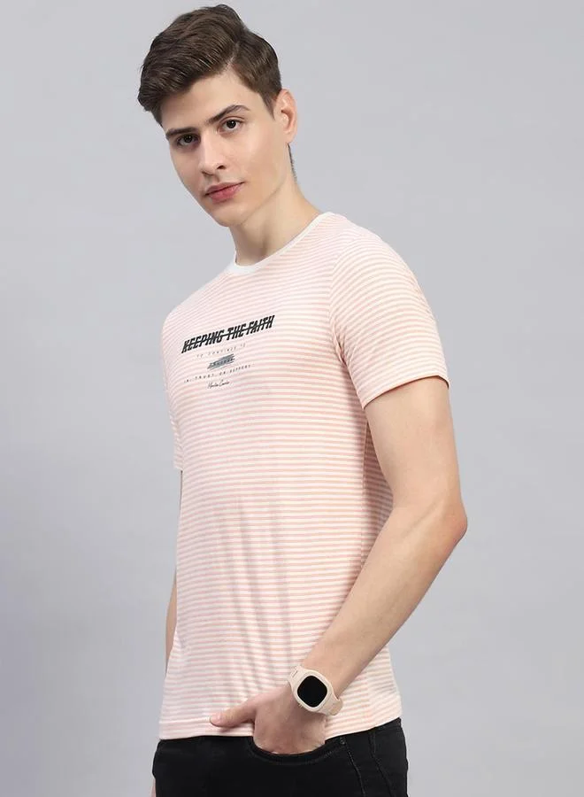 Monte Carlo Monte Carlo Men Orange Printed Round Neck T Shirt
