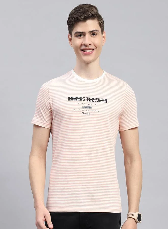 Monte Carlo Monte Carlo Men Orange Printed Round Neck T Shirt