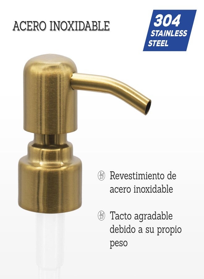 ALTGLAS Stainless Steel Soap Pump 'Zagreb' as Replacement for Liquid Hand Soap Dispensers (Brushed Gold) - Fits e.g. Jack Bottle - Image 3