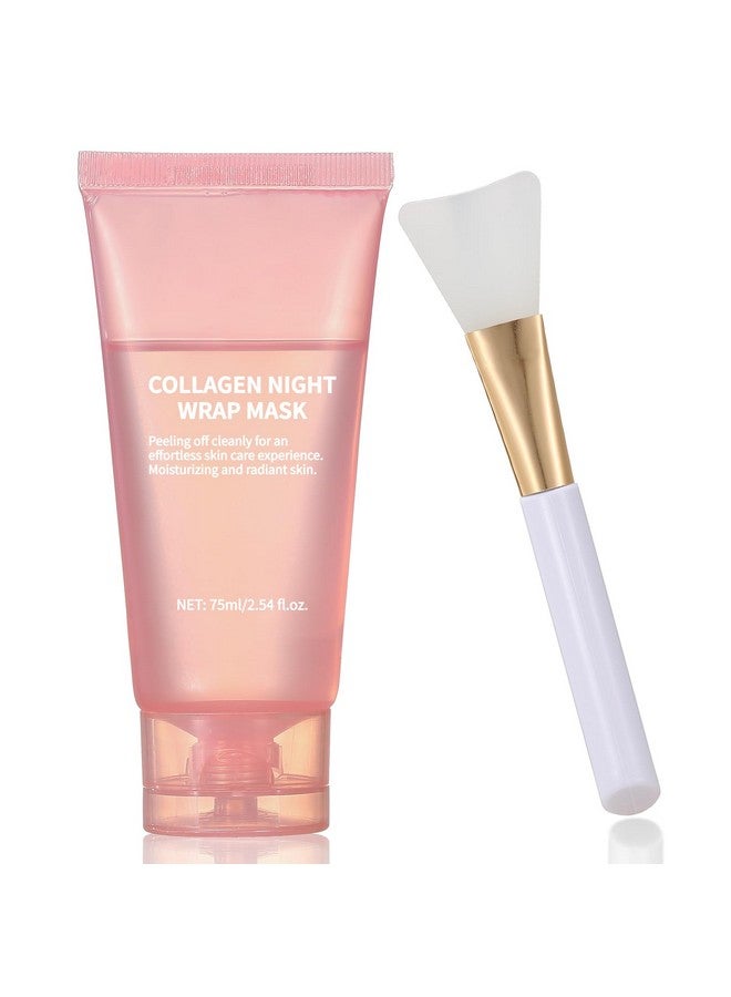 TYTCA Collagen Night Wrapping Mask Peel-Off Overnight Collagen Face Mask - Deeply Hydrates & Firming & Glowy - Reduce Sagging & Wrinkle For Glowing Skin 2.54 fl.oz with Mask Applicator - Image 1