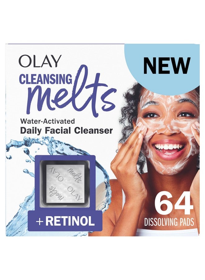 منظف يذوب + منظف الوجه بالريتينول 64 قطعة. إجمالي (2 × 32 قيراط) غسول الوجه المنشط بالماء لتنظيف اللون والانتعاش - Image 1