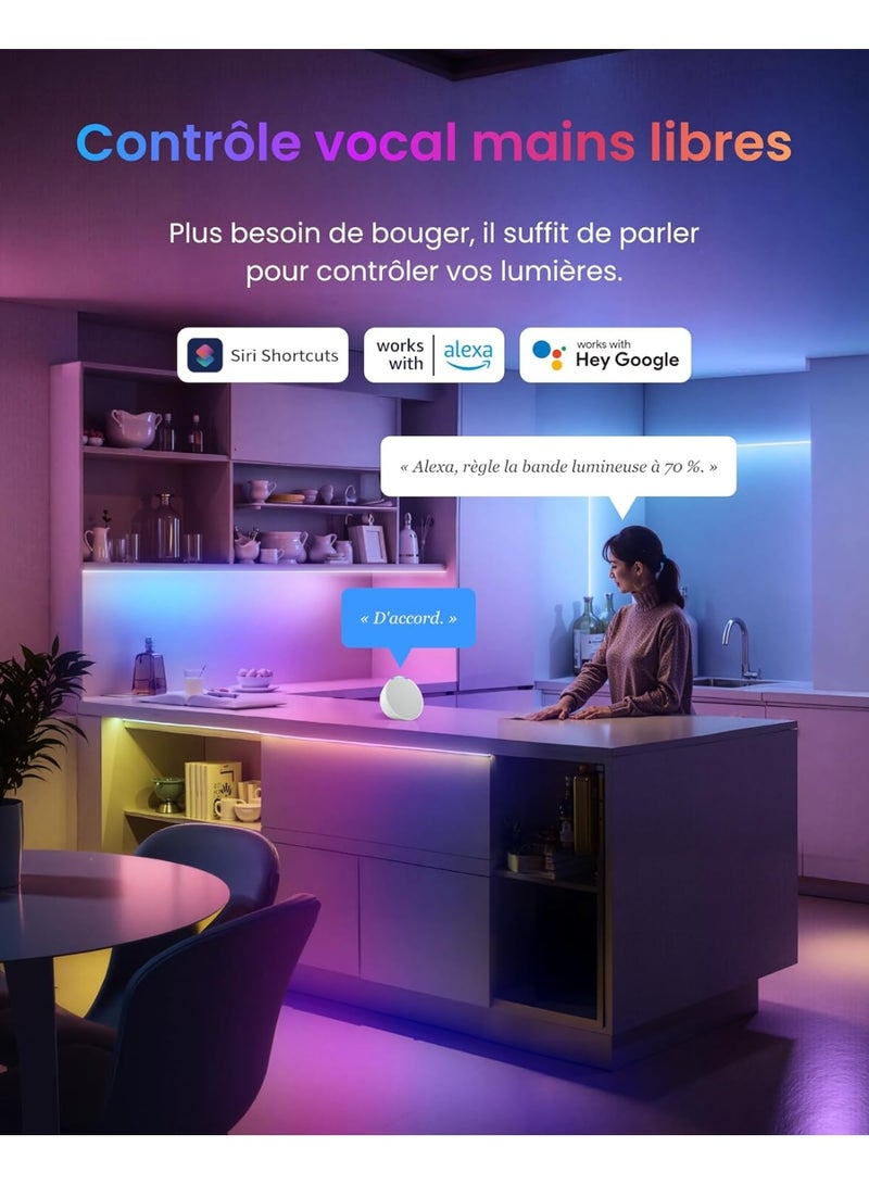 SwitchBot M Neon LED Strip Light – 72 LEDs/m, 16 Million Colors, Flexible RGB Color Changing LED, Music Sync, App & Remote Control, DIY Home Decor, Gaming Room, Bedroom, TV Backlight, Matter Smart Control, 2.4GHz Wi-Fi + Bluetooth 4.2 - Image 5