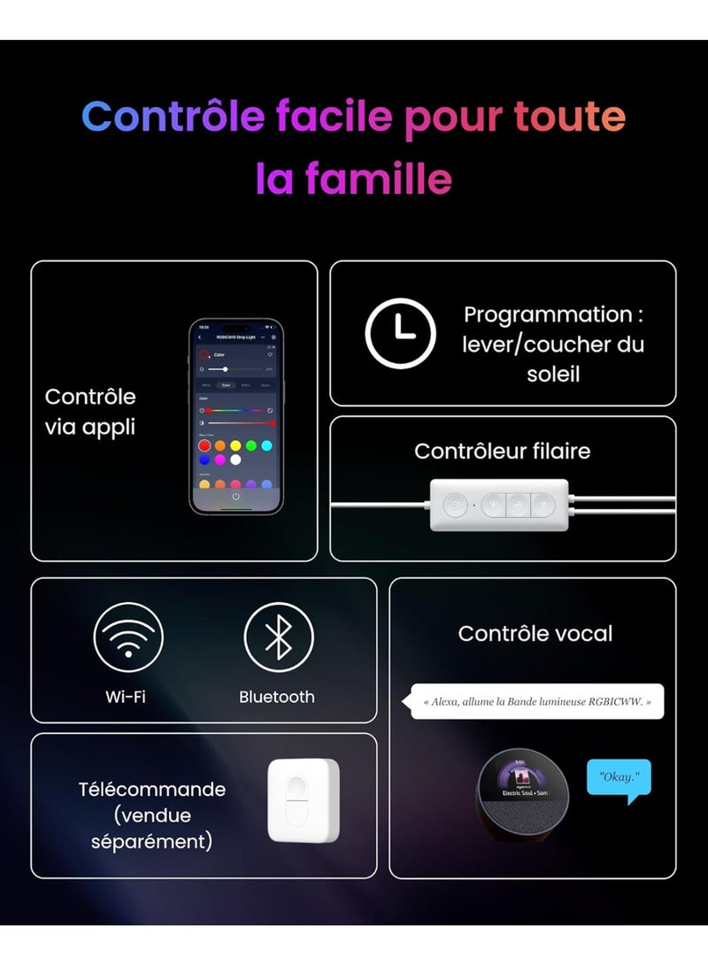 SwitchBot M Neon LED Strip Light – 72 LEDs/m, 16 Million Colors, Flexible RGB Color Changing LED, Music Sync, App & Remote Control, DIY Home Decor, Gaming Room, Bedroom, TV Backlight, Matter Smart Control, 2.4GHz Wi-Fi + Bluetooth 4.2 - Image 4