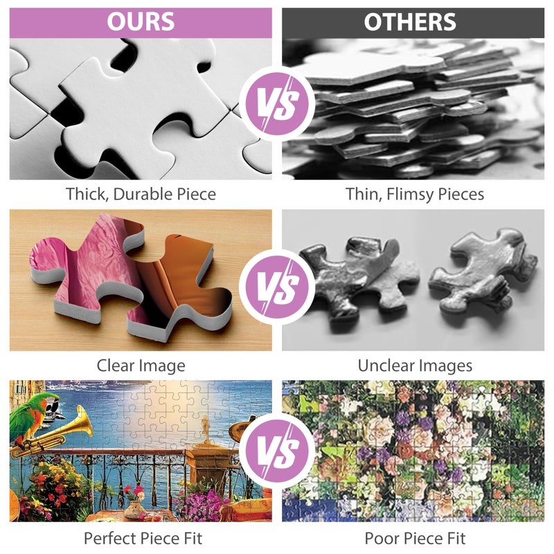 Jeacirio 500 Piece Puzzles for Adults, Parrot Jigsaw Puzzle 500 Pieces for Adults Seniors, Nature Landscape Puzzles 500 Pieces for Adult, Holiday Party Gifts, Fun Challenging Family Games 20.5×15 in - Image 3