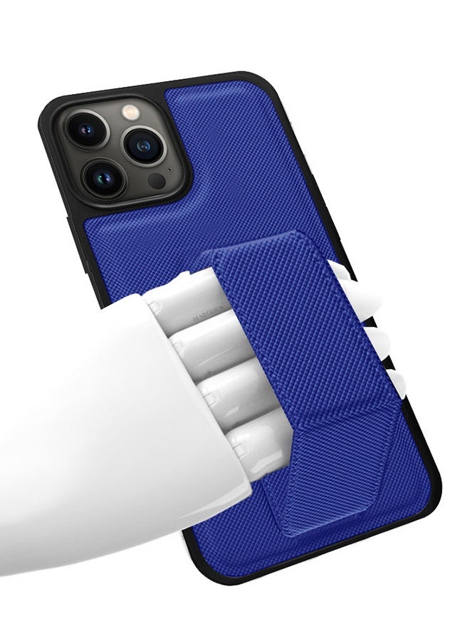 CATANES Shockproof Case with Integrated Hand Strap for iPhone 13 Pro - Foldable Kickstand and Anti-Drop Protection for Secure Grip and Hands-Free Viewing - Blue - Image 4