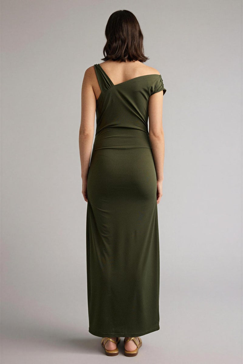 DeFacto Green Woman Regular Fit Cowl Neck Sleeveless Dress Casual - Image 4