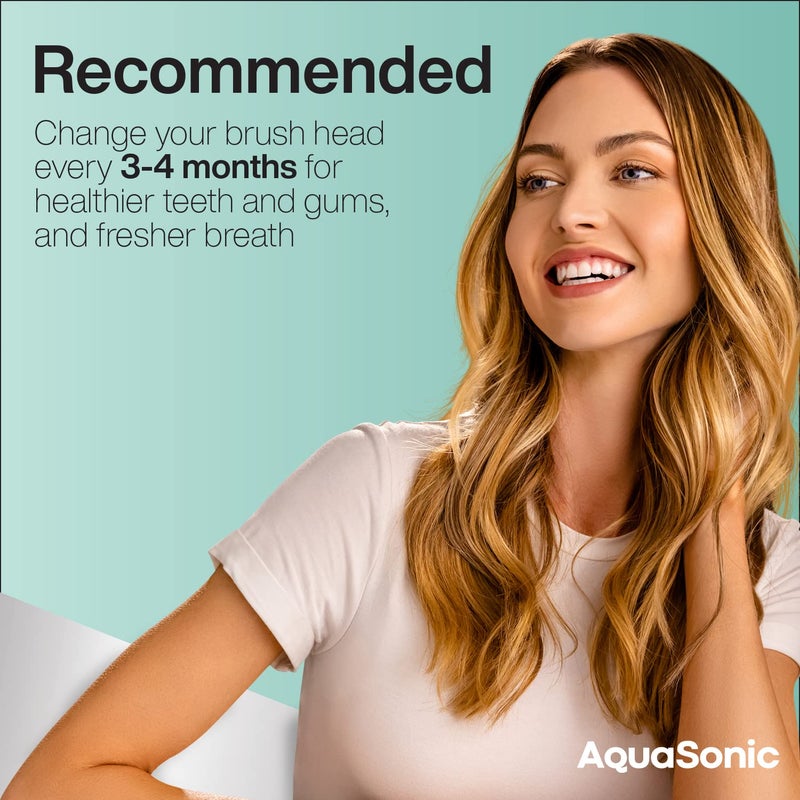 AquaSonic Genuine Icon Replacement Brush Heads | Compatible with AquaSonic Icon Toothbrush | 2 Brush Heads | for Normal & Sensitive Teeth (Mint) - Image 4