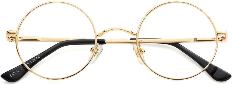 Small Round Clear Lens Glasses Non Prescription Circle Metal Frame Eyewear - Image 4