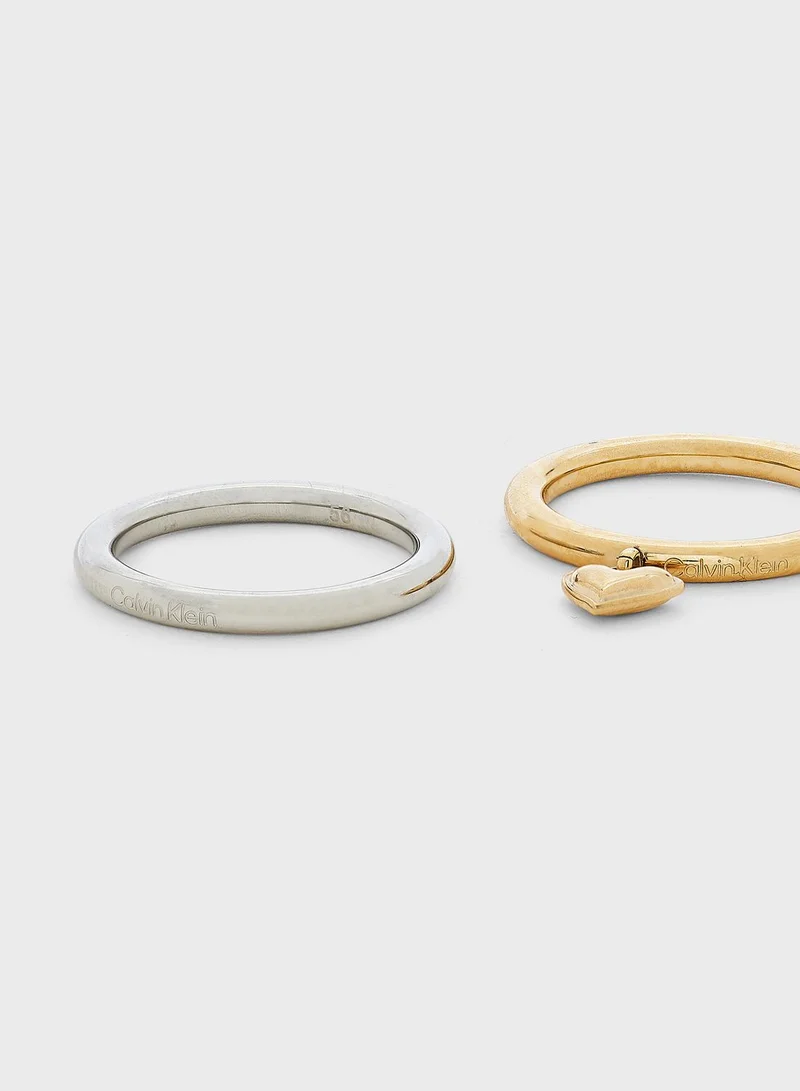 CALVIN KLEIN Stainless Steel & Ionic Gold Plated Steel Ring