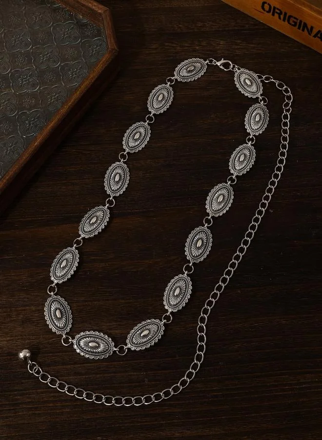 تايك تو سلسلة خصر لون فضي