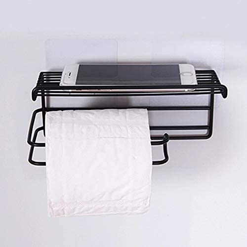 KBS Toilet Paper Holder with Shelf Tissue Paper Roll Towel Holder Storage Rack in Bathroom with Mobile Stand Pack of 1 - Image 3