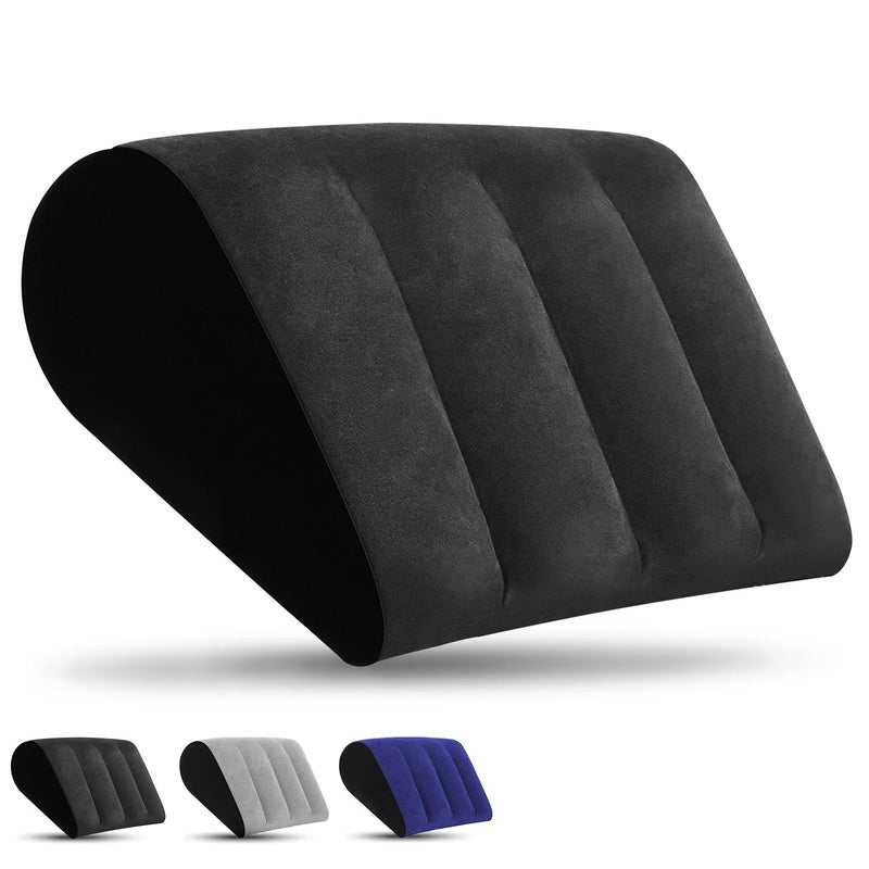 Prosixtoy Portable Wedge Pillow Inflatable Cushion - Body Positioners Lightweight Wedge Pillow for Sleeping, Leg Elevation, Use in Bed, Travel, Camping, Fast Inflating Deflation (Black) - Image 1