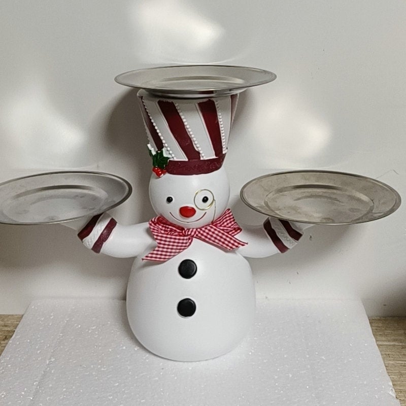 Santa Claus Christmas Tree Fruit Snack Rack Fruit Plate Bowl Rack Dessert Table Food Festive Resin Decorations - Image 1