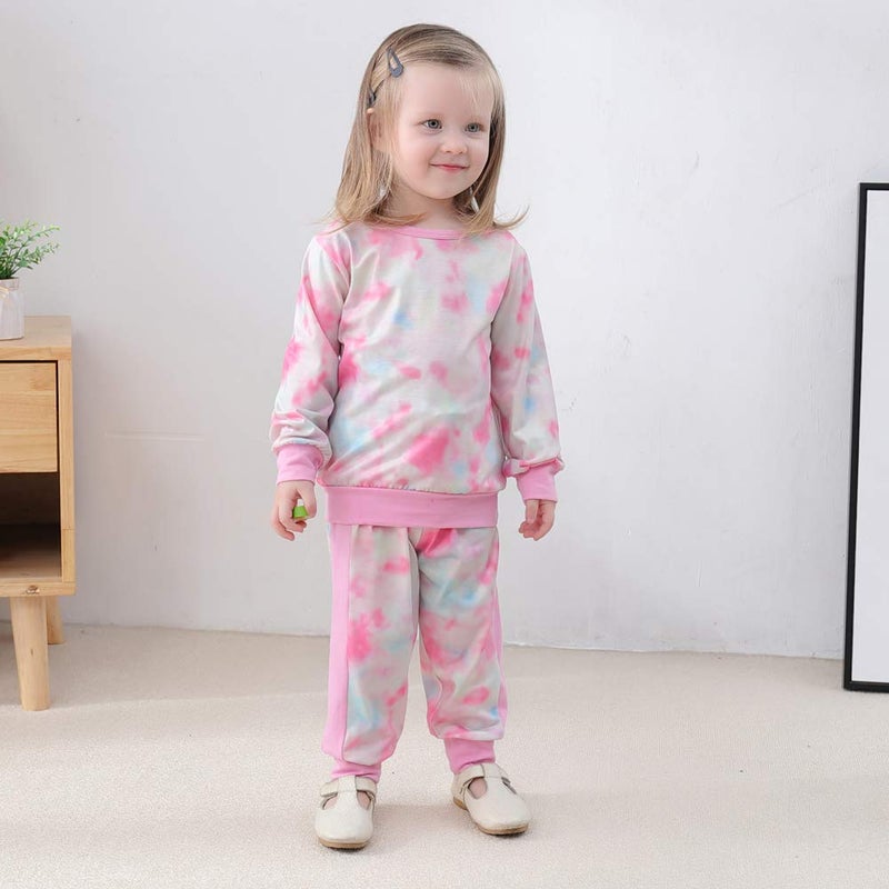 YALLET Toddler Girls Clothes,Baby Girl Fall Outfits Pink Sweatsuit 2 Sets - Image 2