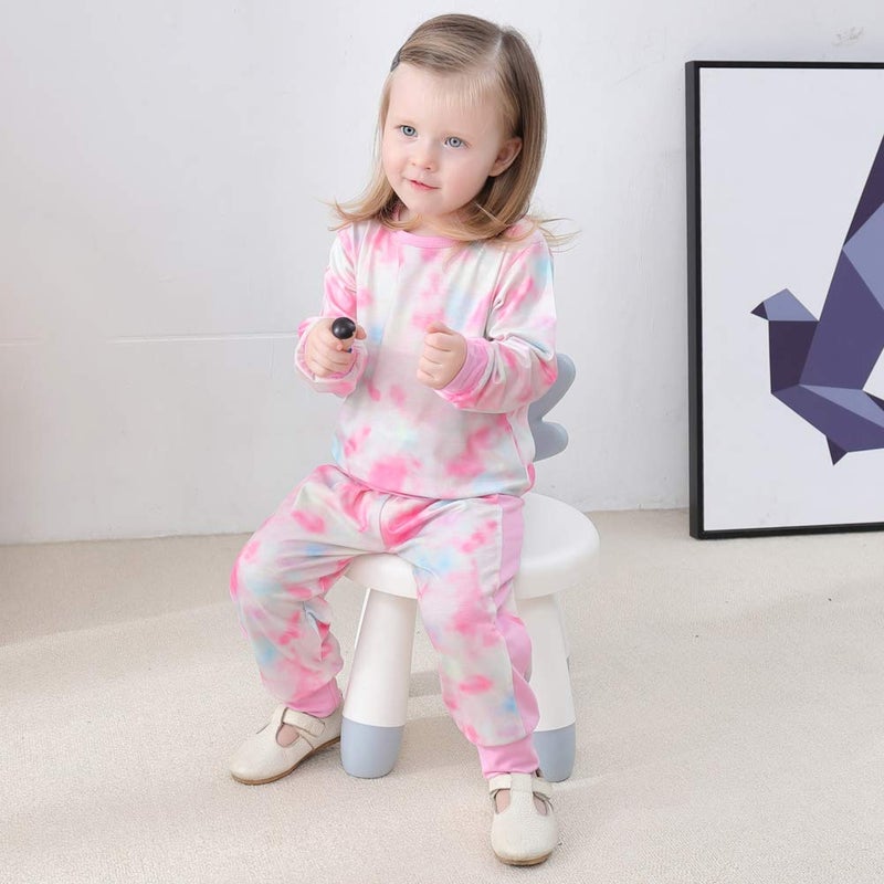 YALLET Toddler Girls Clothes,Baby Girl Fall Outfits Pink Sweatsuit 2 Sets - Image 3