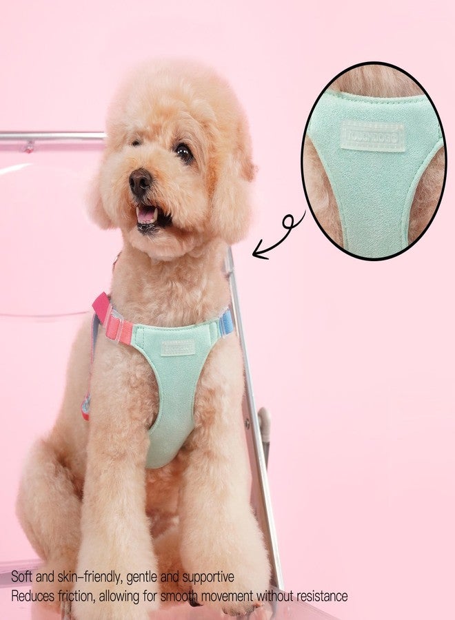 Touchdog Y-Front No Pull Harness for Small Dogs - 49g Ultra Lightweight Escape Proof Vest, Suede Chest Pad & Sunset Color Shift (Blue, M) - Image 4