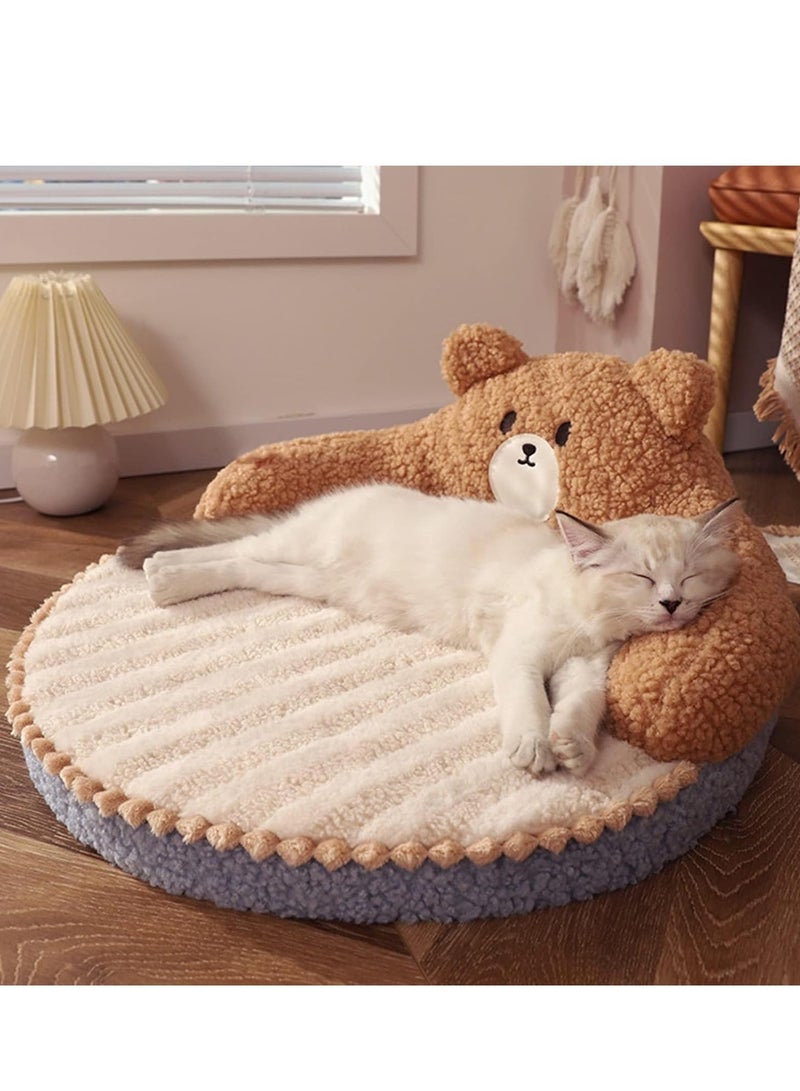 High Backrest Cat Bed – Washable Cozy Warm Pad with Hug Design for Cats and Small Dogs, Soft and Comfortable Pet Bed for All Seasons, Ideal for Rest, Relaxation, and Sleep for Your Furry Friend - Image 1