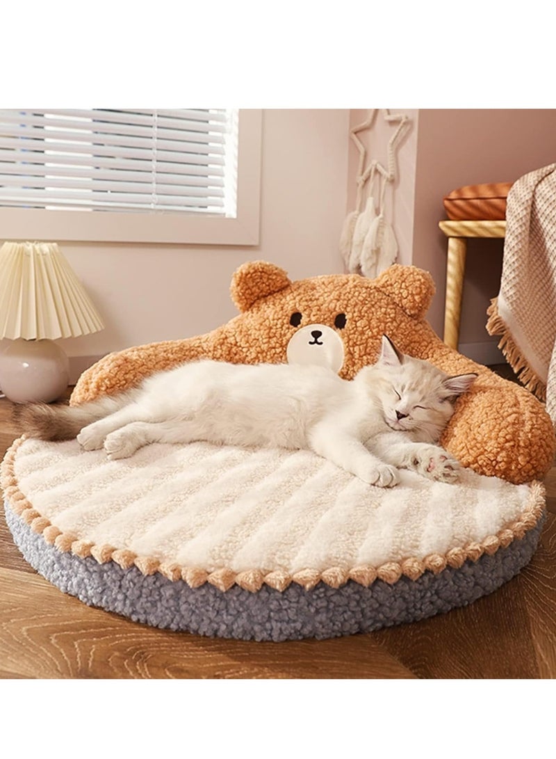High Backrest Cat Bed – Washable Cozy Warm Pad with Hug Design for Cats and Small Dogs, Soft and Comfortable Pet Bed for All Seasons, Ideal for Rest, Relaxation, and Sleep for Your Furry Friend - Image 5