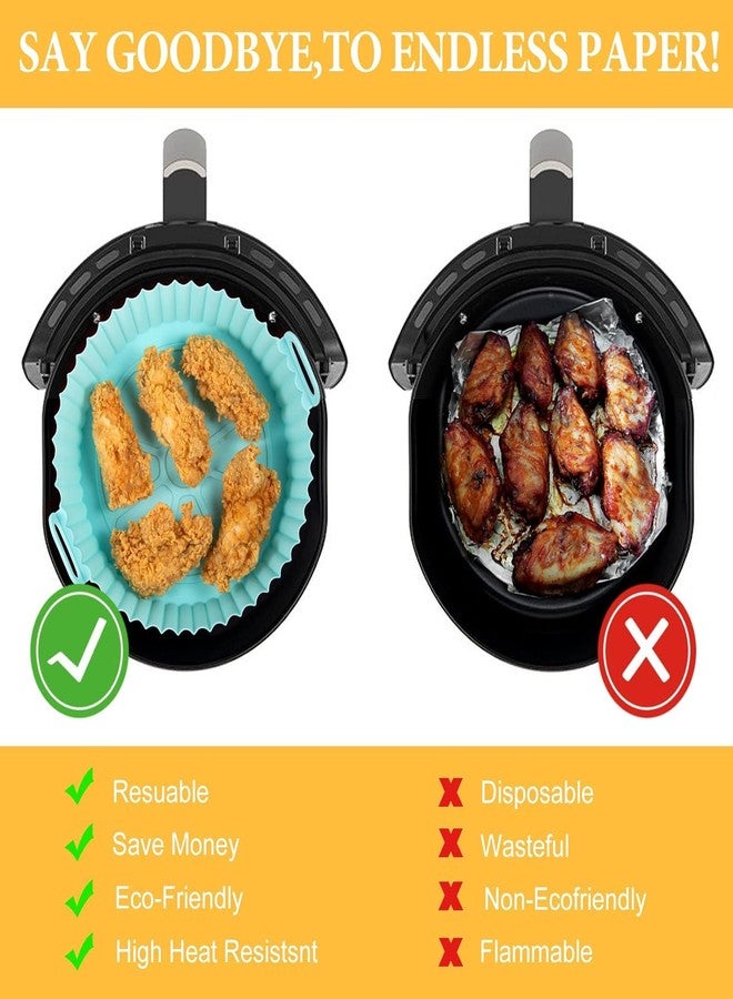 SANTALON Reusable Air Fryer Silicone Pot Liners - Non-Stick, Heat-Resistant Basket Baking Trays for Air Fryers, Ovens, & More | Dishwasher Safe | Multicolor | Ideal for Healthy, Mess-Free Cooking (2) - Image 3