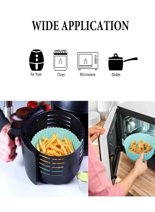 SANTALON Reusable Air Fryer Silicone Pot Liners - Non-Stick, Heat-Resistant Basket Baking Trays for Air Fryers, Ovens, & More | Dishwasher Safe | Multicolor | Ideal for Healthy, Mess-Free Cooking (2) - Image 2