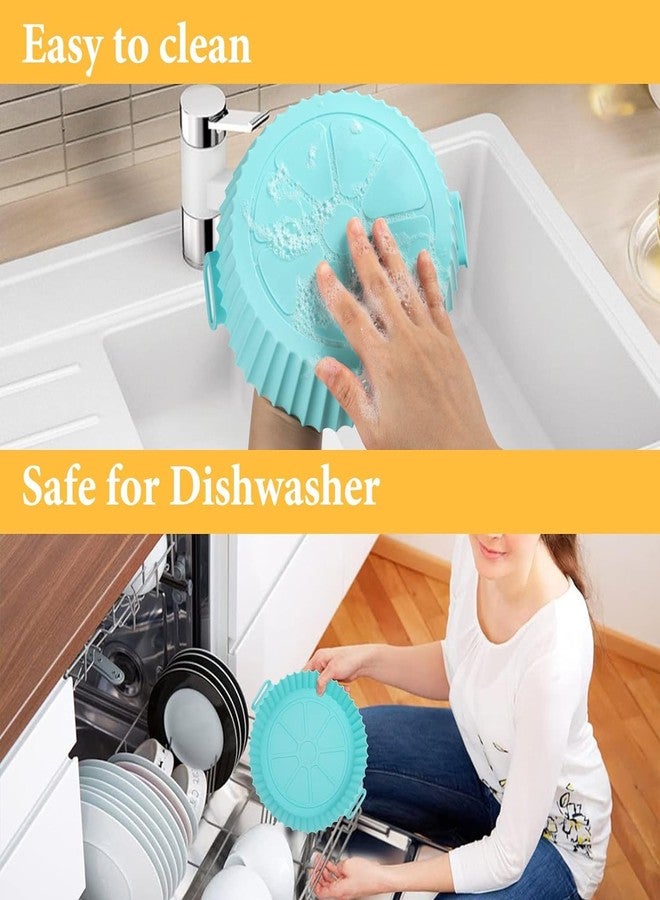 SANTALON Reusable Air Fryer Silicone Pot Liners - Non-Stick, Heat-Resistant Basket Baking Trays for Air Fryers, Ovens, & More | Dishwasher Safe | Multicolor | Ideal for Healthy, Mess-Free Cooking (2) - Image 4