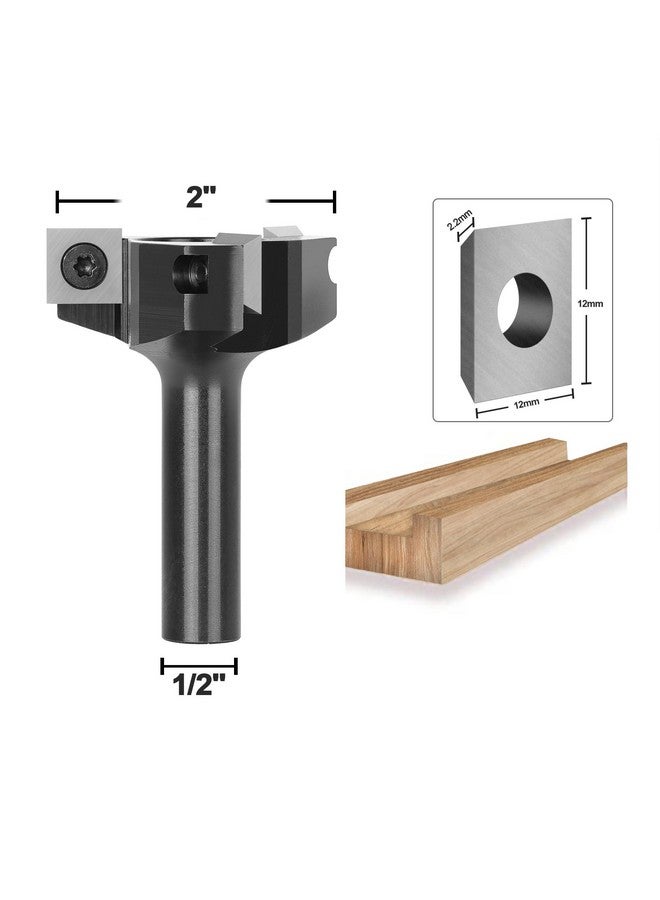 SpeTool Spoilboard Surfacing Router Bit , 1/2 inch Shank 2 Inch Cutting Diameter, Extra Long Planing Router Bit for Wood Slab Flattening Mill - Image 2