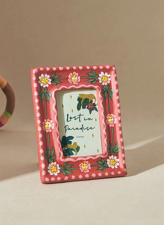 Wild Bloom Photo Frame, Paper mache, Hand painted | Lost in Paradise