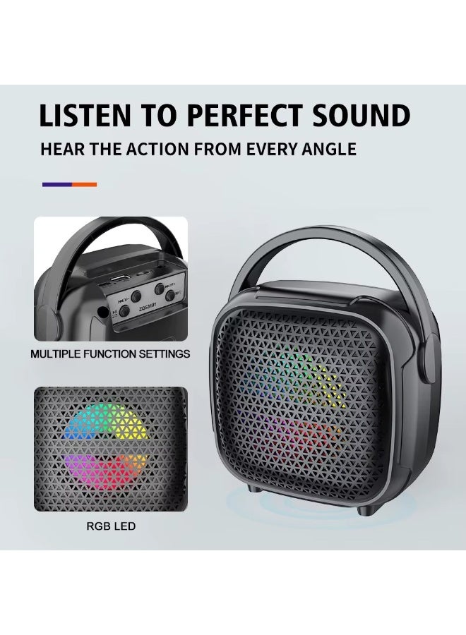 singe Speaker Portable ZQS1343  Bluetooth Speaker + Mic Wireless Supports Bluetooth Technology and Play Flash and Card Memory Size Micro Rechargeable Great Sound and Beta Function Change Voices from Mic - Image 4