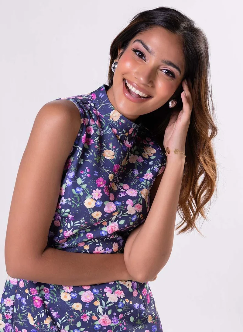 Zigzag  Printed Mixed Shift Dress for Women | Best Price UAE