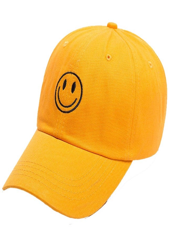 Niue Girl's|Boy's|Men's|Women's Smiley Printed Adjustable Baseball Cap - Yellow - Image 1