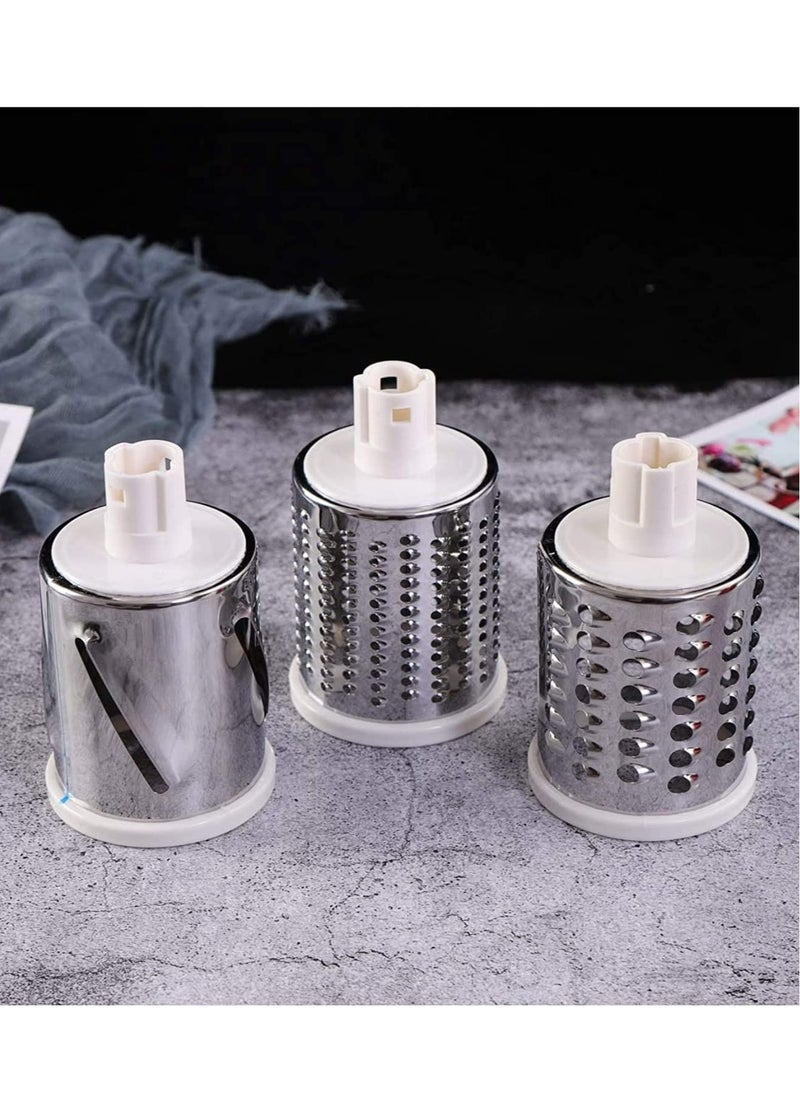 ELTRAZONE - Manual Tabletop Drum Cheese Grater, 3 In 1 Rotary Shredder Slicer Grinder For Cucumber Nut Potato Carrot Cheese, Vegetable Salad Shooter - Image 1