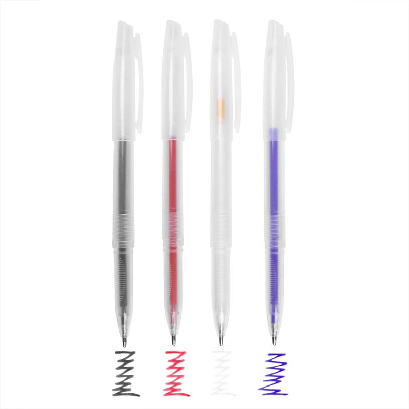 RUIXIB 4 Colors Heat Erase Pens Fabric Marking Pens with 20 Refills Iron Off Water Soluble Ink Auto-Vanishing Pen Tailors Chalk Clothes Marker Pencil Sewing Pen for Fabric Textile Leather Quilting Dressmaker - Image 2