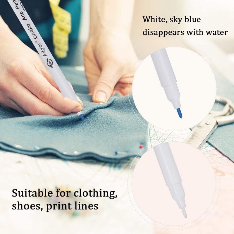 RUIXIB 4 Colors Heat Erase Pens Fabric Marking Pens with 20 Refills Iron Off Water Soluble Ink Auto-Vanishing Pen Tailors Chalk Clothes Marker Pencil Sewing Pen for Fabric Textile Leather Quilting Dressmaker - Image 4