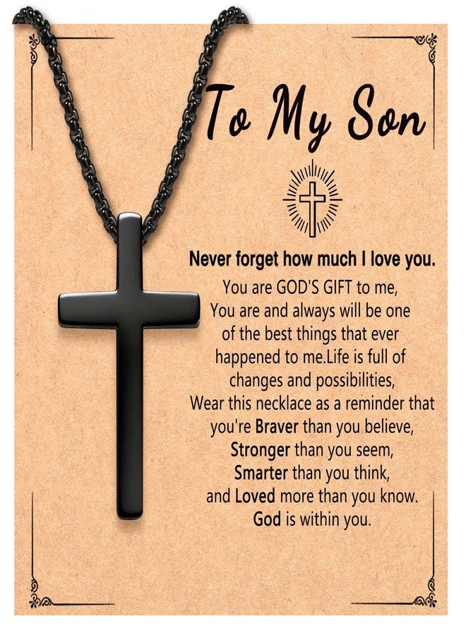 CXLDTE Easter Basket Stuffers for Kids Teen Boys Gift Ideas Cross Necklace for Men Son Baptism Confirmation Christian Religious Birthday Gifts for Mens Teenage Teens Boys 10 11 12 13 14 15 16 Year Old - Image 1