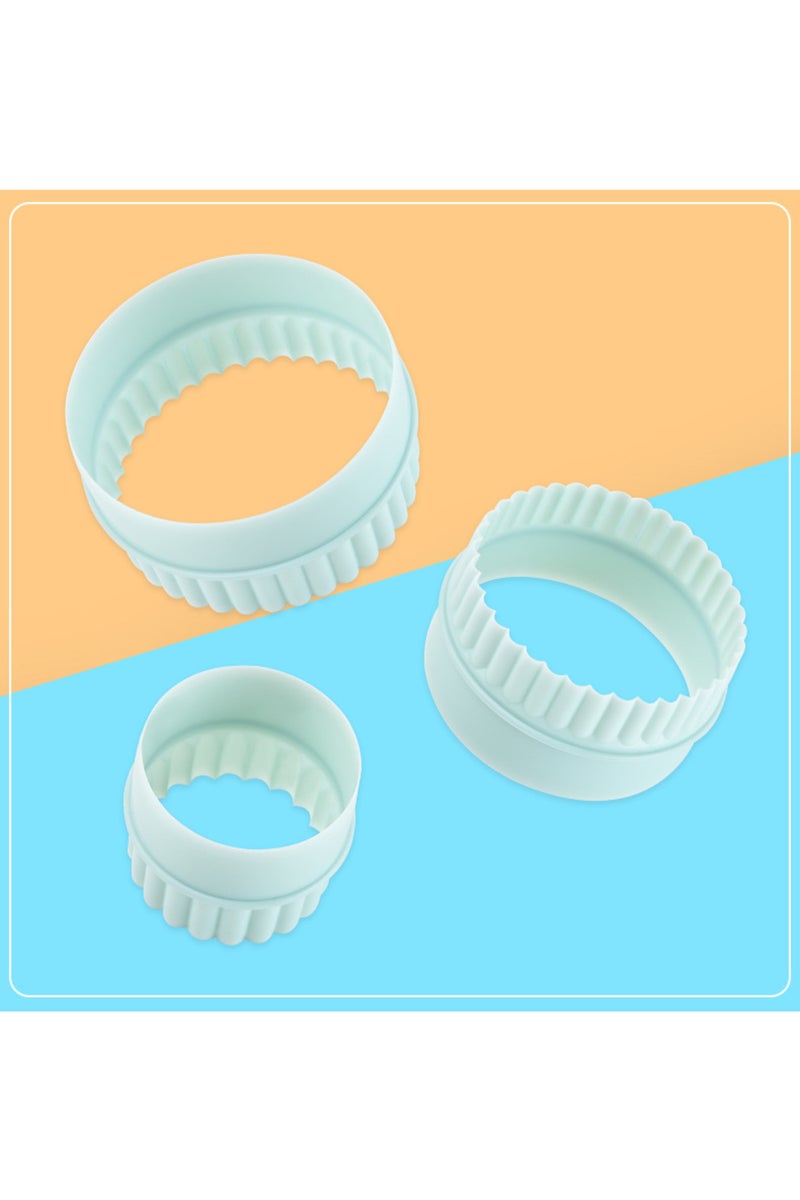 إيروريكس 8 قطع من قوالب تقطيع البسكويت الدائرية ذات الوجهين باللون الأخضر الفاتح والمموجة، أدوات مطبخ للبسكويت ARJ019 - Image 5