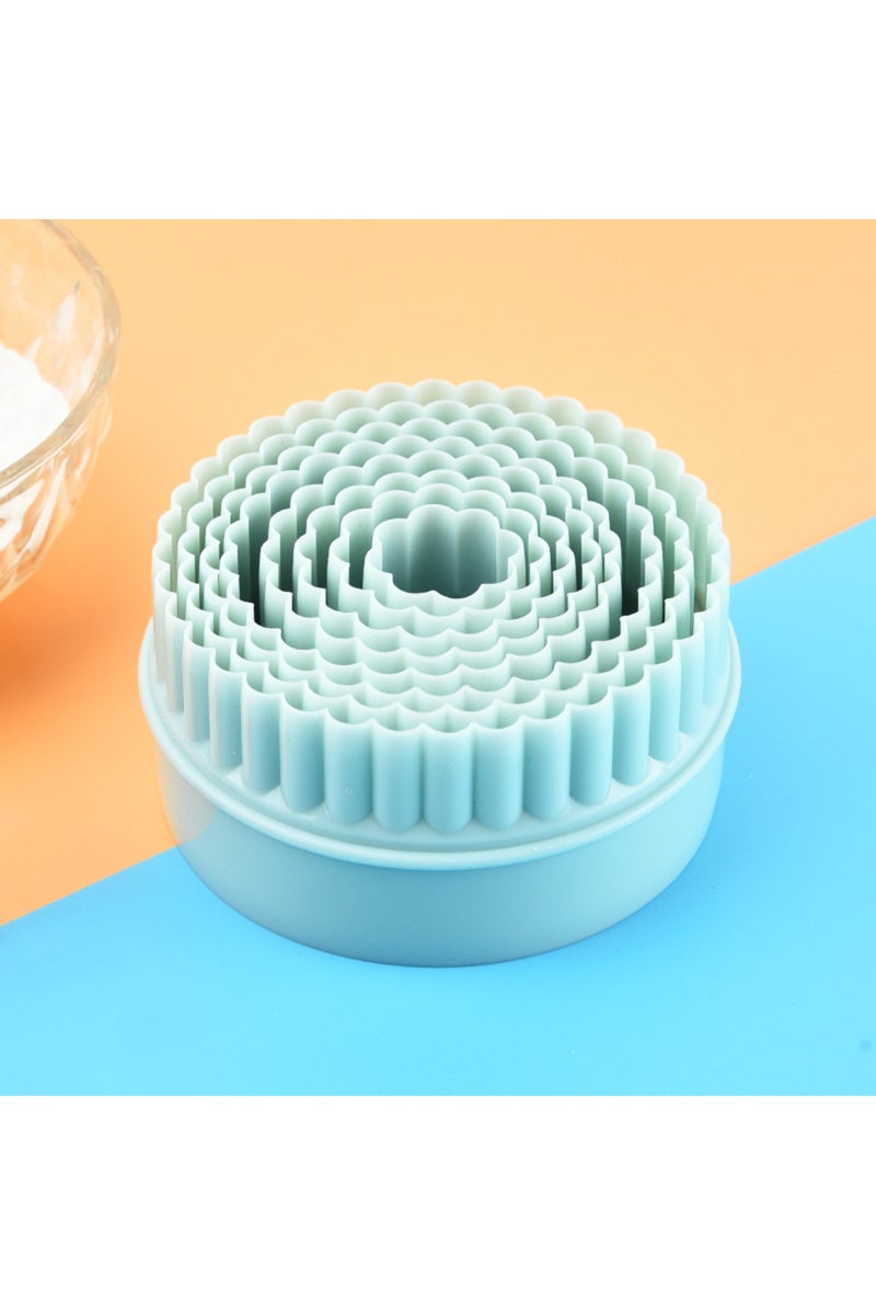 إيروريكس 8 قطع من قوالب تقطيع البسكويت الدائرية ذات الوجهين باللون الأخضر الفاتح والمموجة، أدوات مطبخ للبسكويت ARJ019 - Image 2