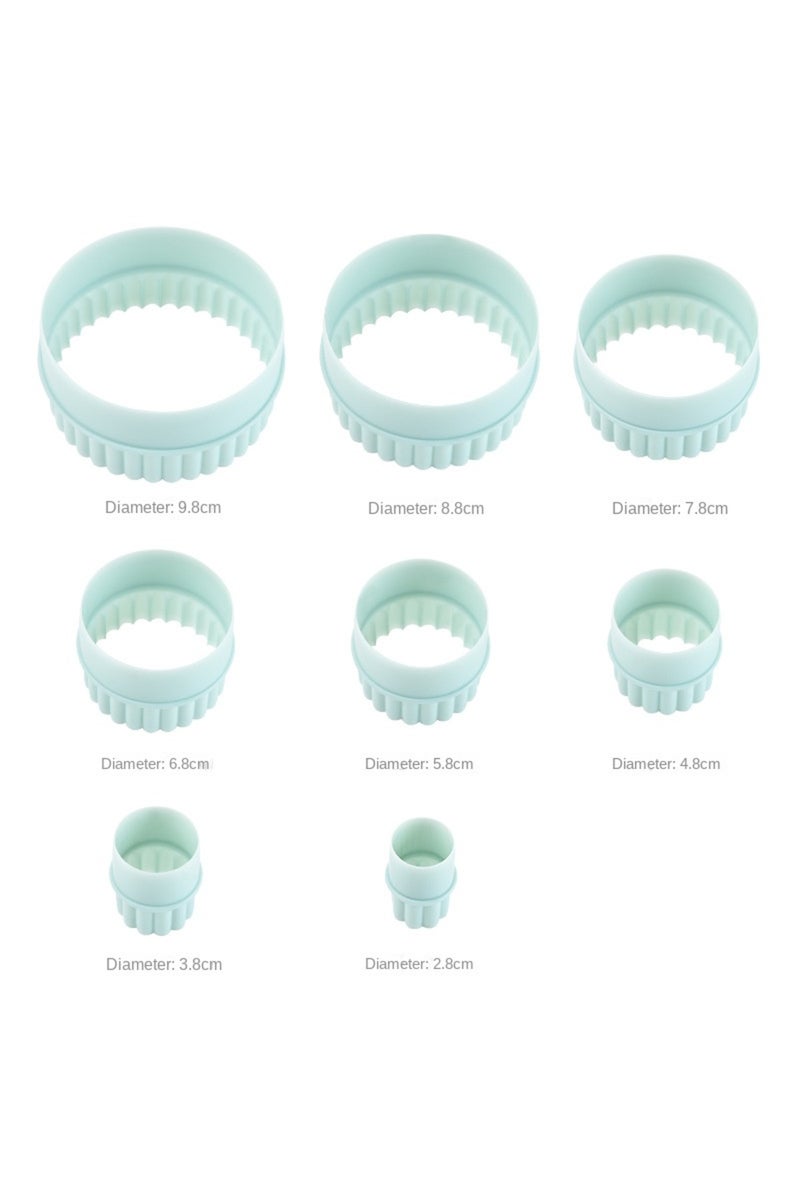 إيروريكس 8 قطع من قوالب تقطيع البسكويت الدائرية ذات الوجهين باللون الأخضر الفاتح والمموجة، أدوات مطبخ للبسكويت ARJ019 - Image 4