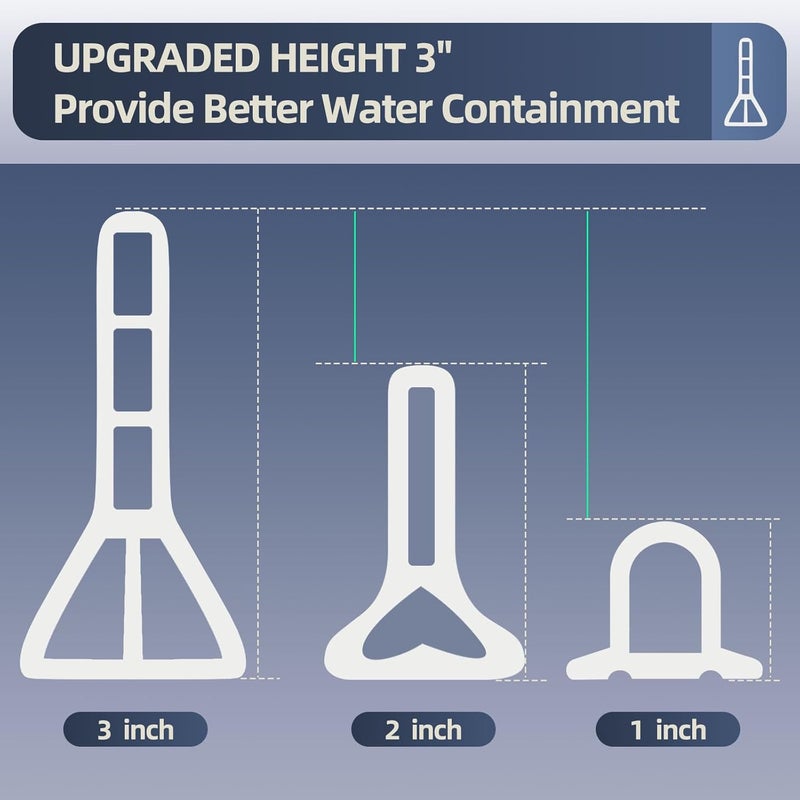 AxPower (Upgraded)3” High Shower Threshold Water Dam 67 Inch Collapsible Shower Barrier Water Stopper Shower Water Guard Dry and Wet Separation for Bathroom Kitchen and More(5.6ft) - Image 2
