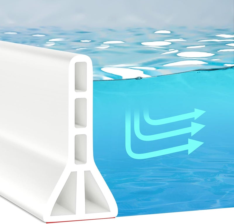 AxPower (Upgraded)3” High Shower Threshold Water Dam 67 Inch Collapsible Shower Barrier Water Stopper Shower Water Guard Dry and Wet Separation for Bathroom Kitchen and More(5.6ft) - Image 1