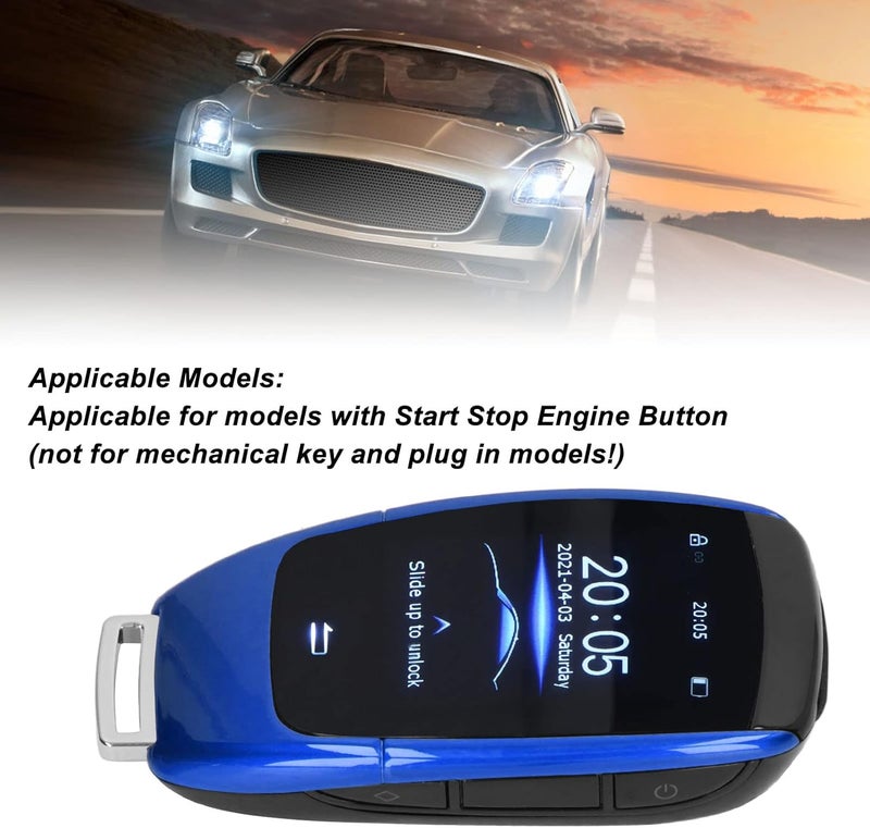 cheekyglo Smart Remote Car Key, All in One Keyless Entry Auto Unlock Lock with 2in LCD Screen, Car Key Replacement Accessory, Universal Automobile Remote Control for TK900 (Blue) Blue - Image 3