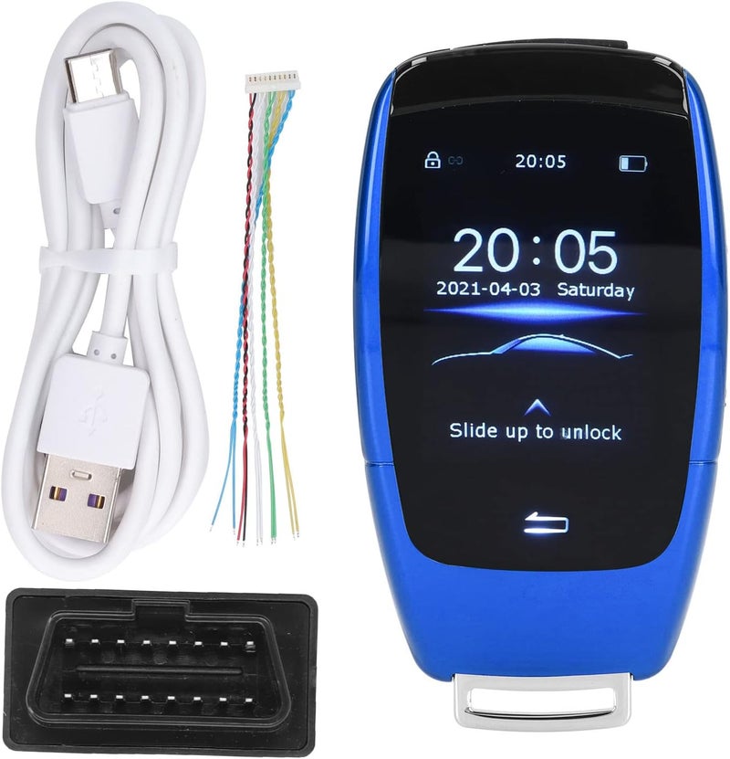 cheekyglo Smart Remote Car Key, All in One Keyless Entry Auto Unlock Lock with 2in LCD Screen, Car Key Replacement Accessory, Universal Automobile Remote Control for TK900 (Blue) Blue - Image 1