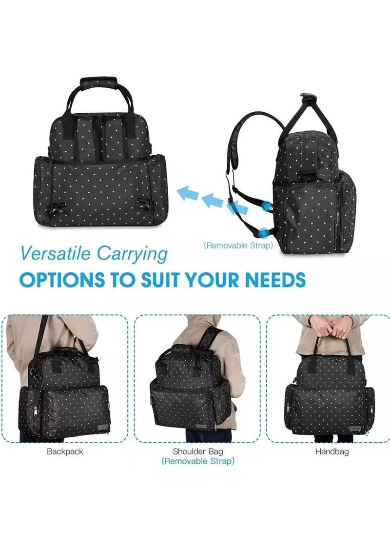 Baby Diaper Changing Backpack For Mother ,Black
