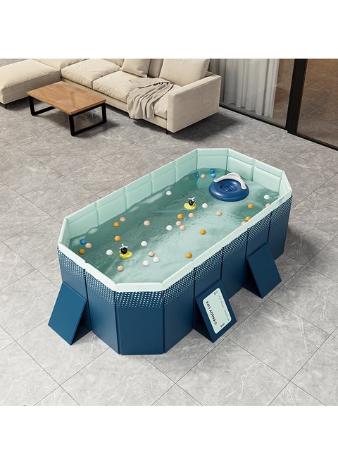 Foldable Swimming pool, non inflatable swimming pool, outdoor family square swimming pool, rectangular above ground swimming pool, with drain plugs and holes, easy to assemble（2.1m）