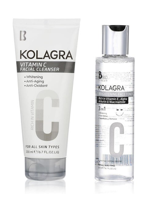 Brightening Face Toner 3 In 1 200ml + Vitamin C Facial Cleanser 200ml