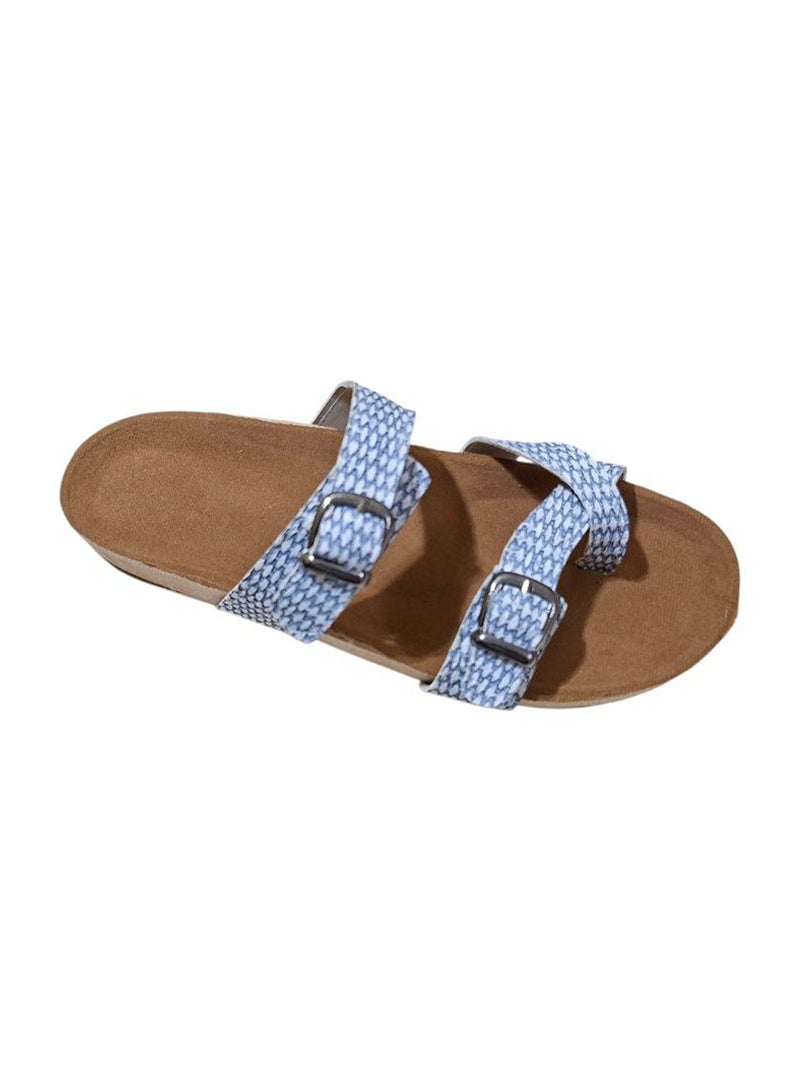 Karisma Cork And Latex Suede Lining Footbed, Soled Slipper Style, Mayari Canvas - Image 3