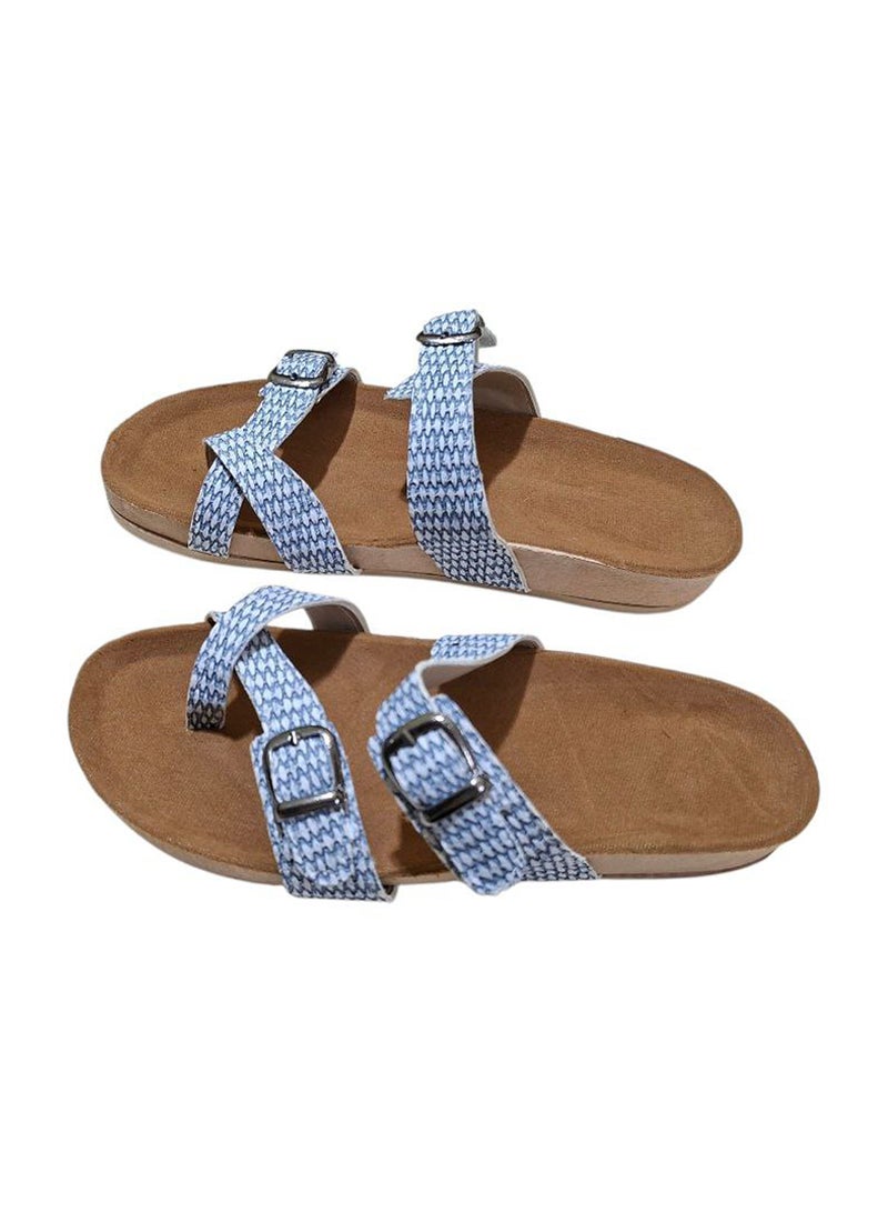 Karisma Cork And Latex Suede Lining Footbed, Soled Slipper Style, Mayari Canvas - Image 2
