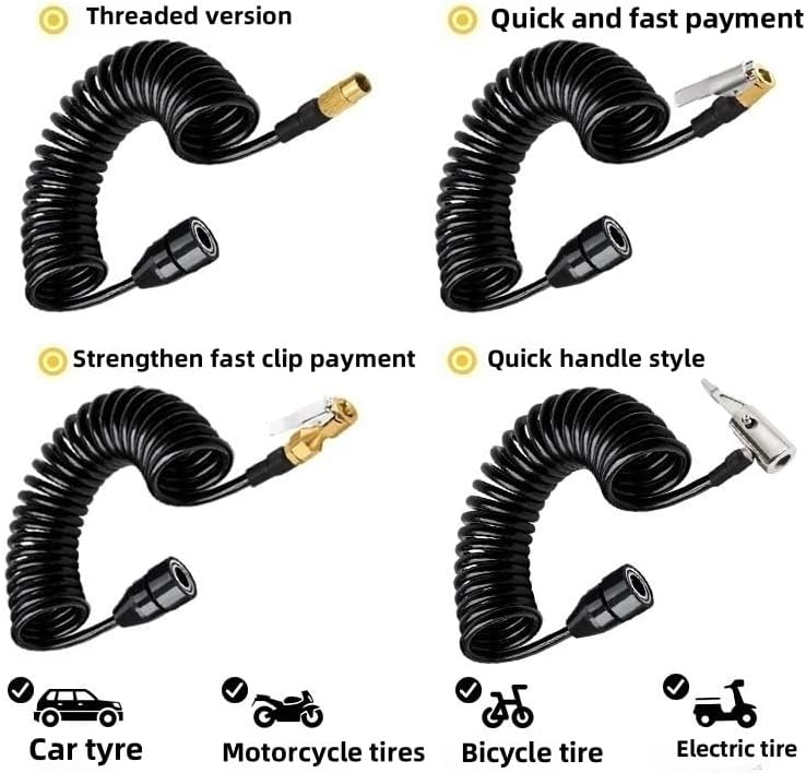 OUKENS Car Air Pump Extend Hose, PS20 Female Plug Inflator Extension Tube for American Tire Nozzle (32.8ft) - Image 4