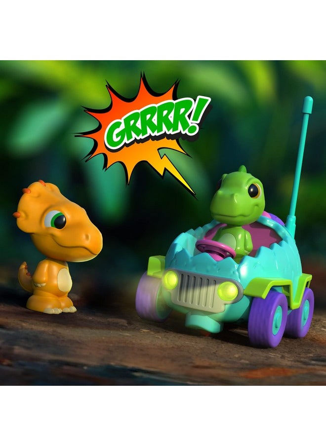 MindSprout Dino Chasers ; Remote Control Car For Kids Age 2 3 4 5 Years Old (2 Pack) Toddler Toys Age 2 4 Birthday Gift For Boys & Girls Family Fun Kids Dinosaur Toys ; Led Lights & Music  - Image 4